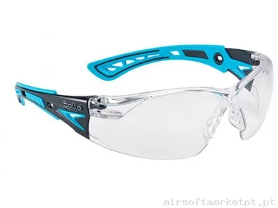 Bollé Rush+ Patilla: Azul - Lente: Transparente — Proteção Ocular & Facial — Airsoft Market PT