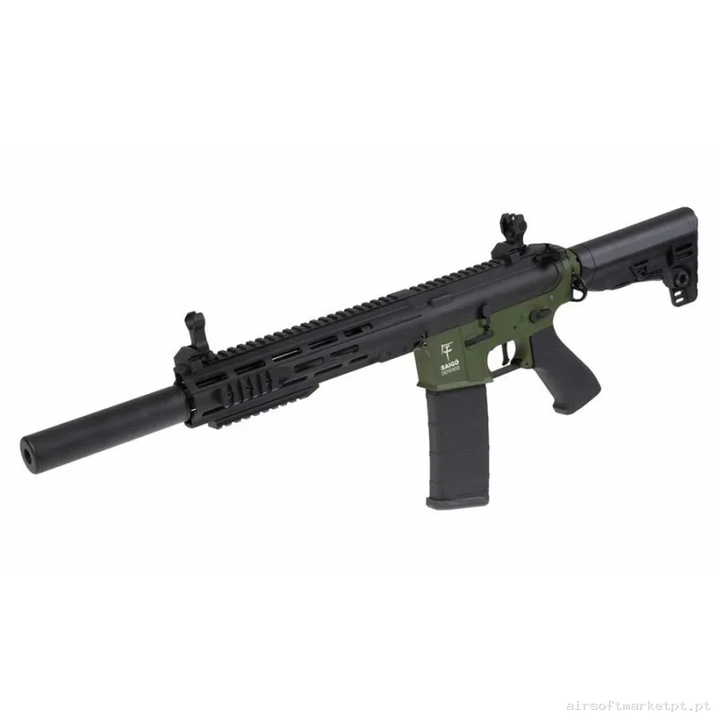 REPLICA BUSHIDO CHU NEGRA/VERDE CON GATILLO ELÉCTRONICO - SAIGO DEFENSE — Rifles de Assalto (AR/M4/AK) — Airsoft Market PT (foto 2)