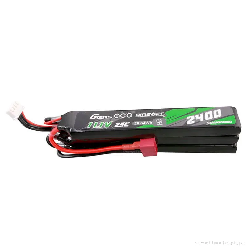 Bateria Lipo Nunchuk Triple Gens Ace 2400mah 11.1v 25c (T-Plug) — Baterias & Carregadores — Airsoft Market PT