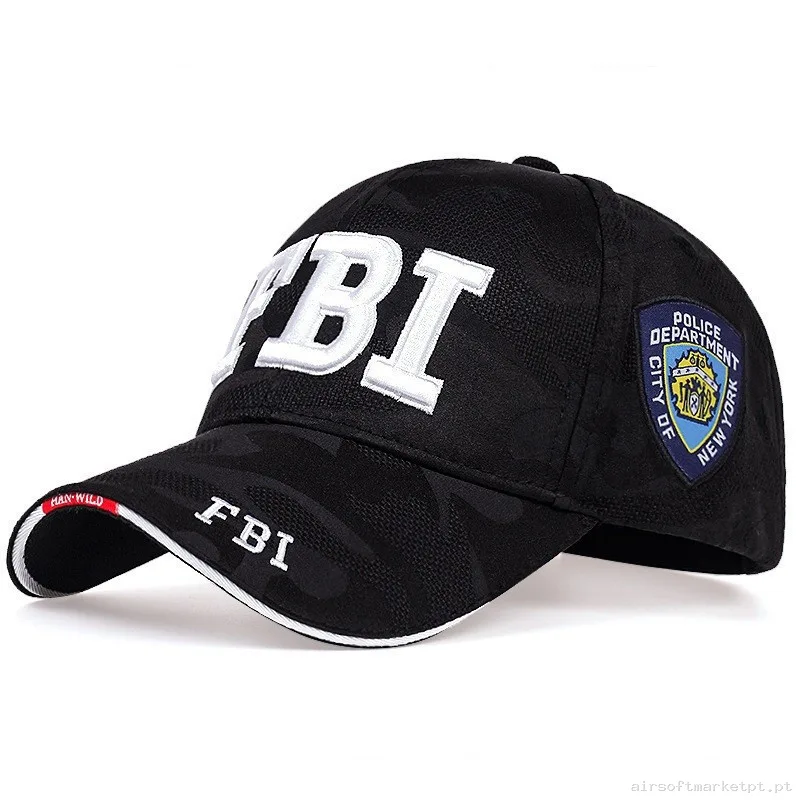 Gorra Béisbol FBI Negra — Proteção Ocular & Facial — Airsoft Market PT