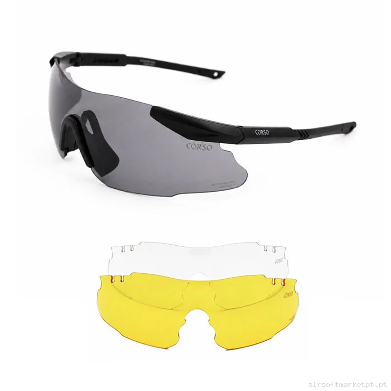 Gafa Corso Revenge Sinker 3 Lentes Negra — Proteção Ocular & Facial — Airsoft Market PT
