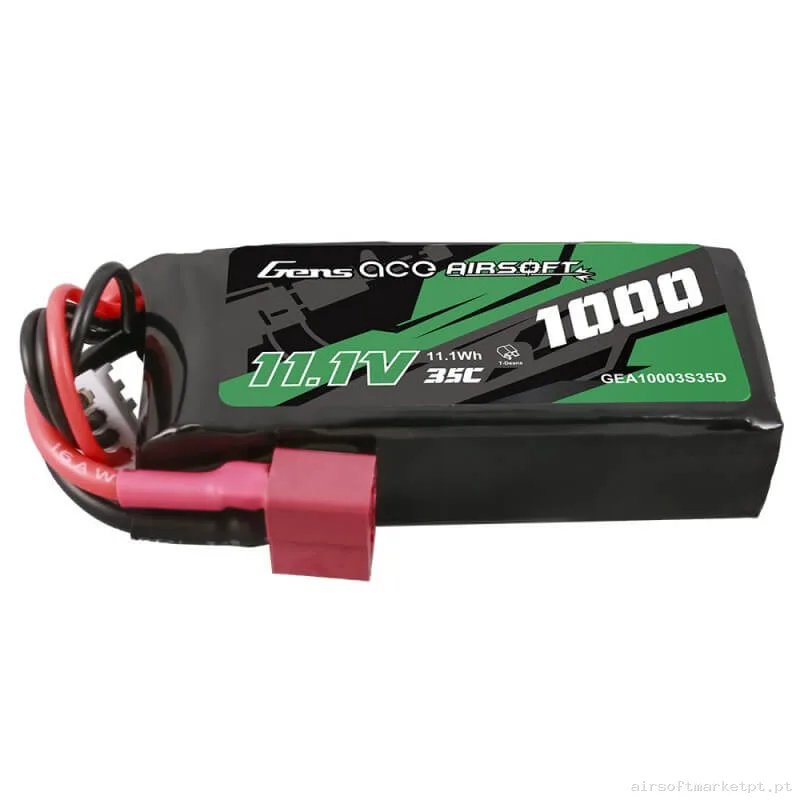 Bateria Lipo Stick Mini Gens Ace 1000mah 11.1v 35c (T-Plug) — Baterias & Carregadores — Airsoft Market PT