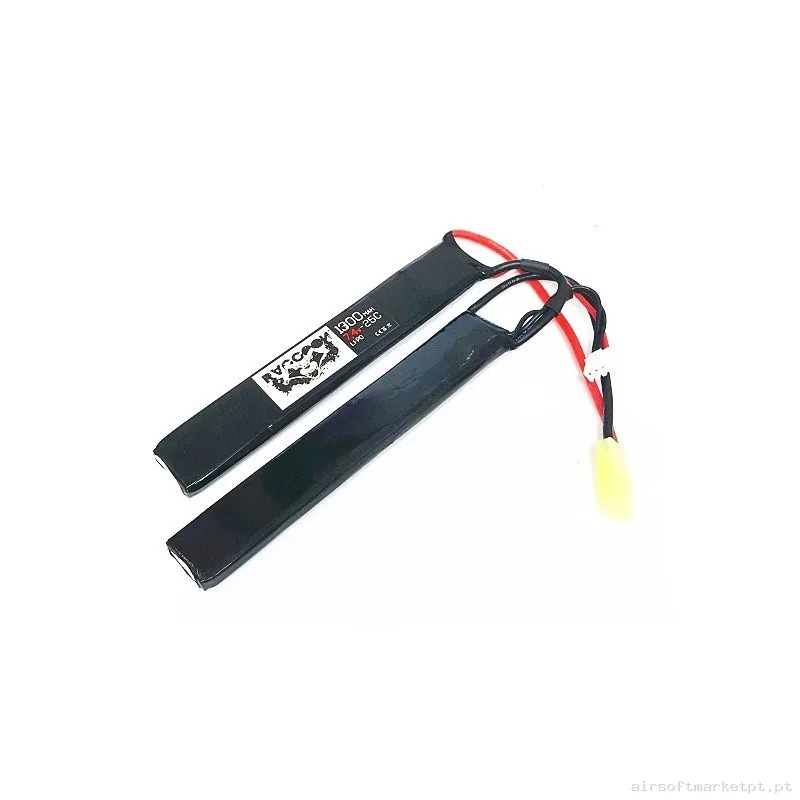BATERÍA LIPO 7.4V RACCOON 1300 MAH 25-50C - 2 MODULOS — Baterias & Carregadores — Airsoft Market PT