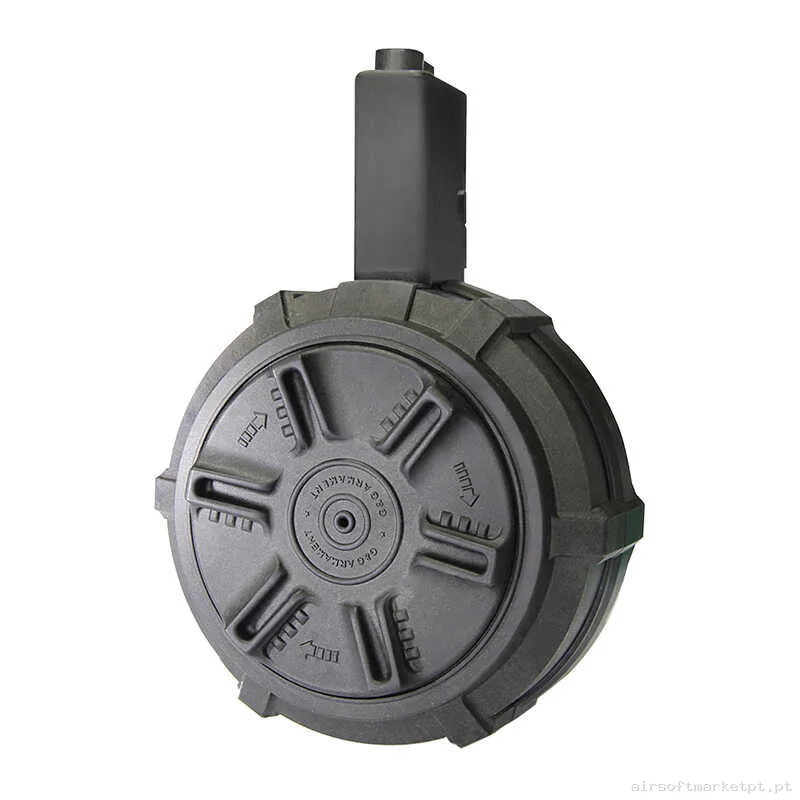 Magazine Réplica Drum Arp 9 G&G Polimero 1500 Bbs negro — Carregadores / Magazines — Airsoft Market PT
