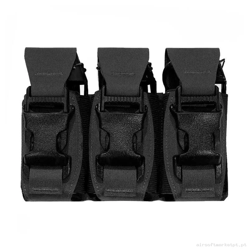 Pouch Portagranada 40mm Triple Flash Bang Warrior Assault Láser Cut negro — Coletes & Rigs — Airsoft Market PT