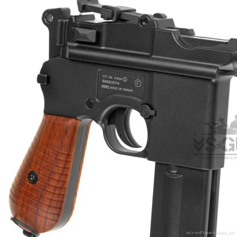 Pistola C96 Mauser 4.5mm Umarex CO2 Blowback — Pistolas — Airsoft Market PT (foto 2)