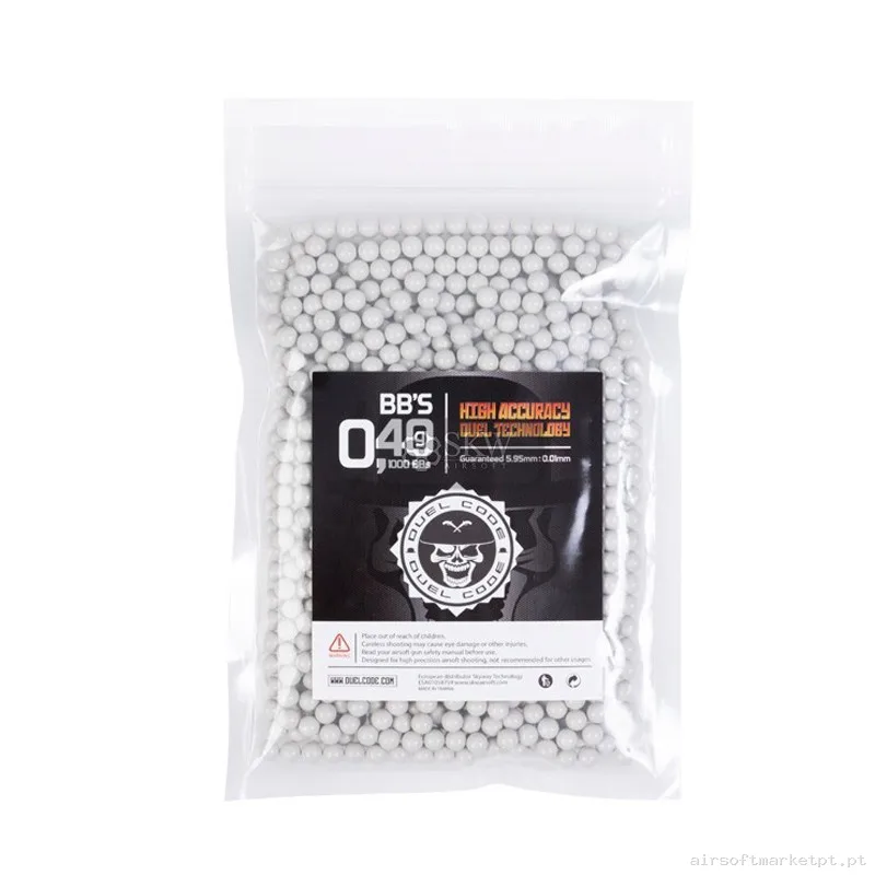 Bolas Duel Code No Bio 0,40g 1000 Bbs - Blancas — Munição (BBs) — Airsoft Market PT