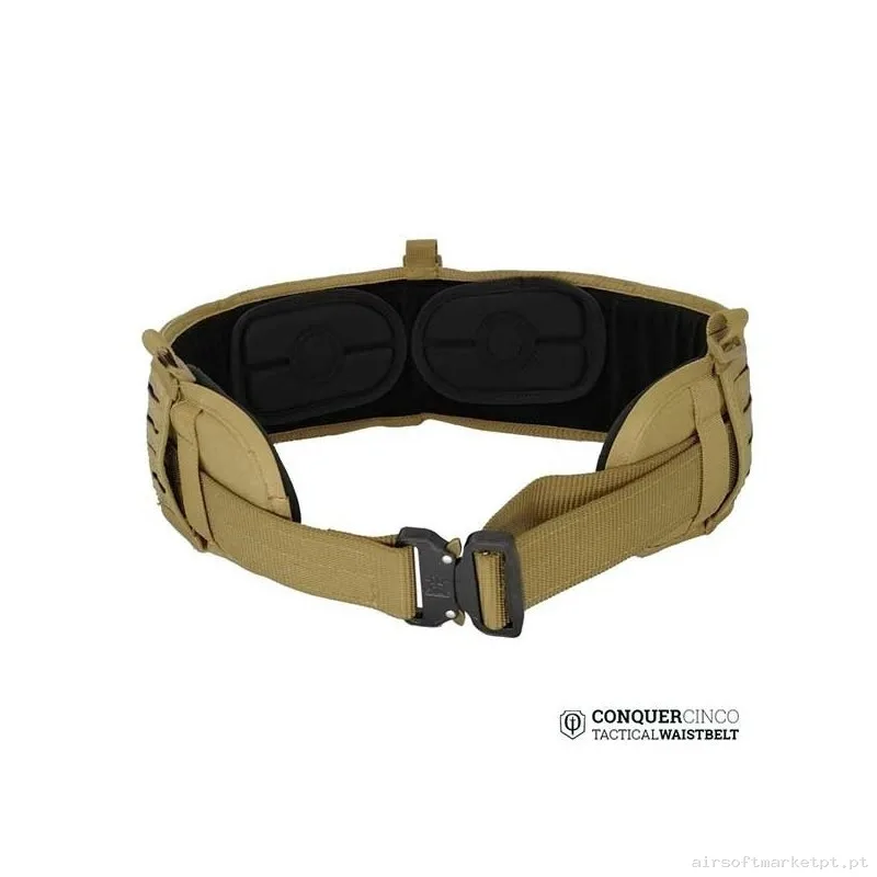 Conquer First Line CINCO Waist Belt Tan — Gear Táctico — Airsoft Market PT