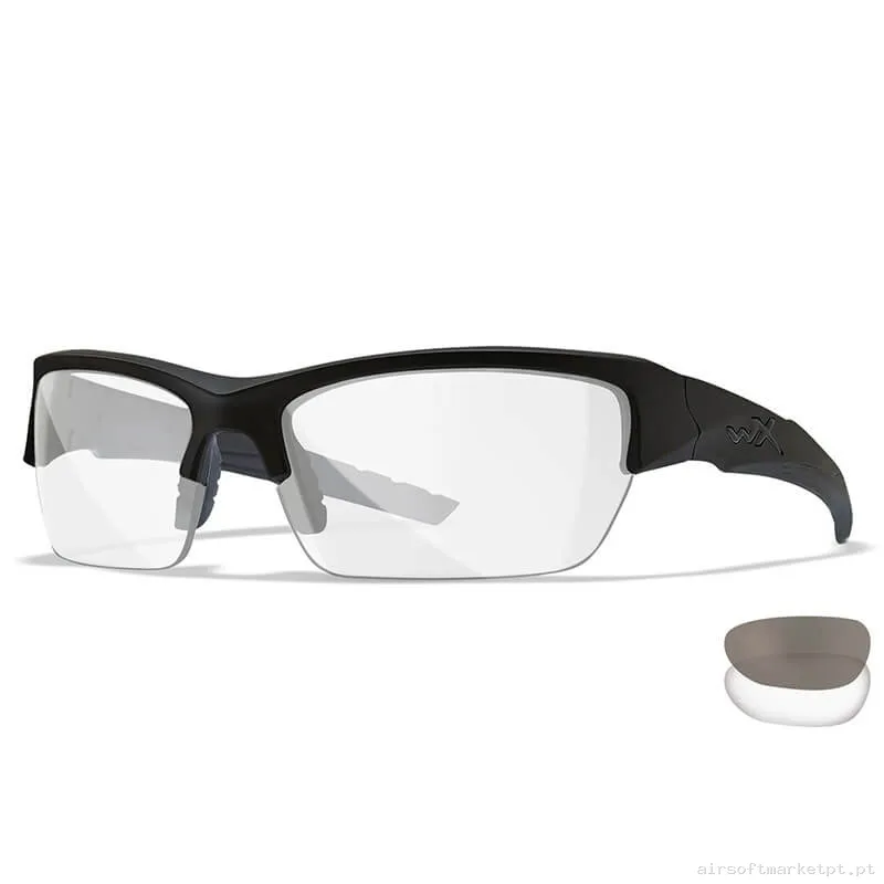 Óculos Wiley X Valor 2 Lentes (Fumê/Transparente) Pretos — Proteção Ocular & Facial — Airsoft Market PT