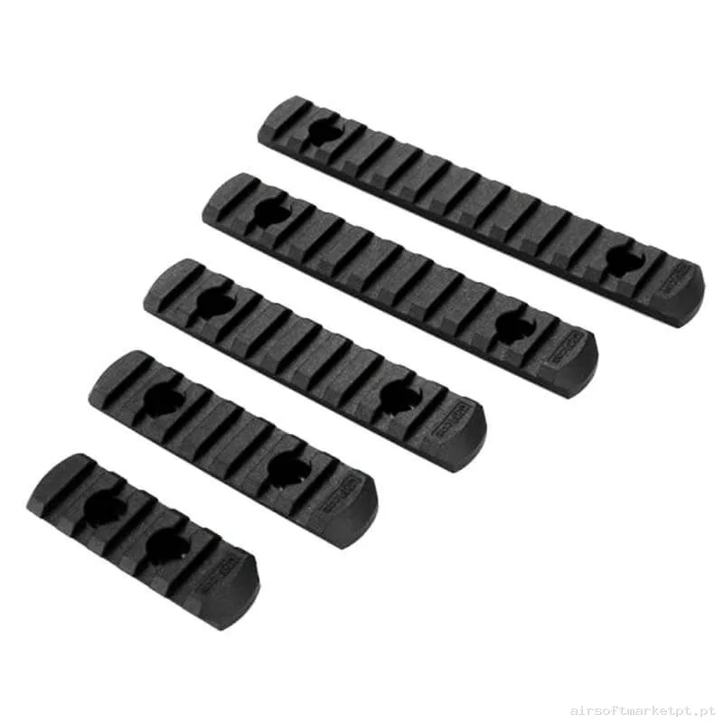 Externo Rail M-Lok Oem 5/7/9/11/13 Slot Polimero negro Pack 5u — Acessórios & Componentes — Airsoft Market PT