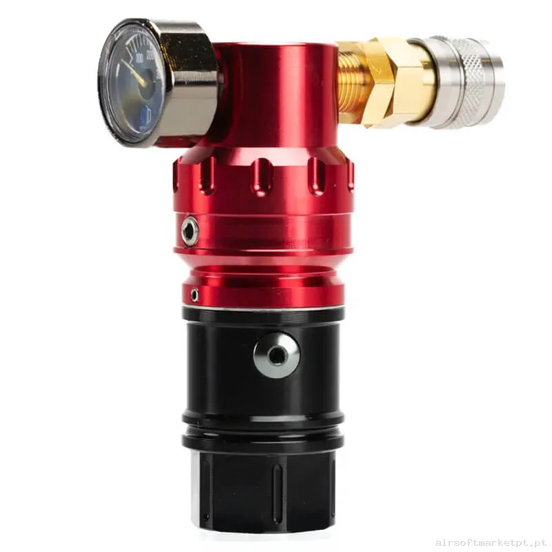 HPA Regulador Mechlabs Flo Max Onoff 40-140 Psi vermelho — HPA & Linhas — Airsoft Market PT