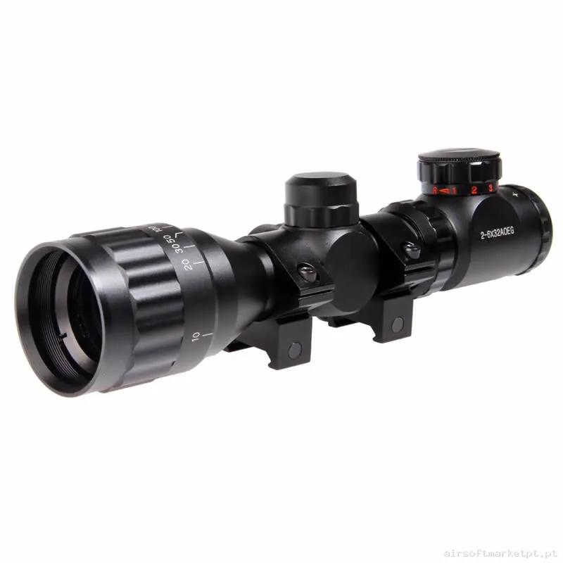 Mira telescópica 2-6X32 Aoe Duel Code negro — Miras & Ópticas — Airsoft Market PT