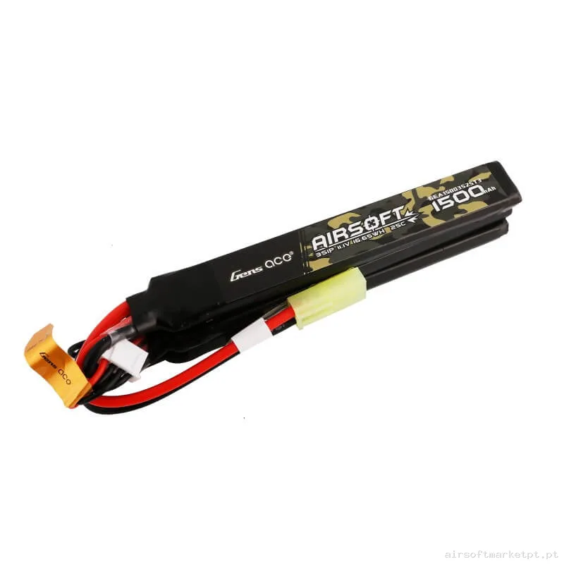 Bateria Lipo Nunchuk Triplo Gens Ace 1500mah 11.1v 25c — Baterias & Carregadores — Airsoft Market PT
