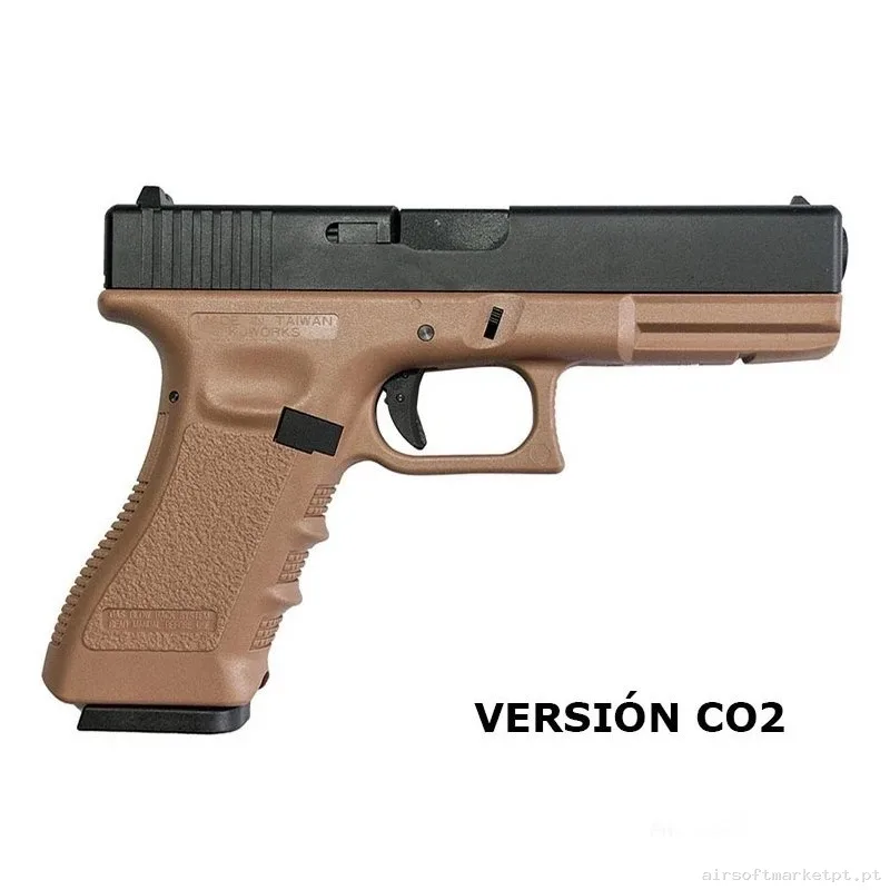 PISTOLA KP 17 CO2 Saigo (KJ Works) - Tan — Pistolas — Airsoft Market PT