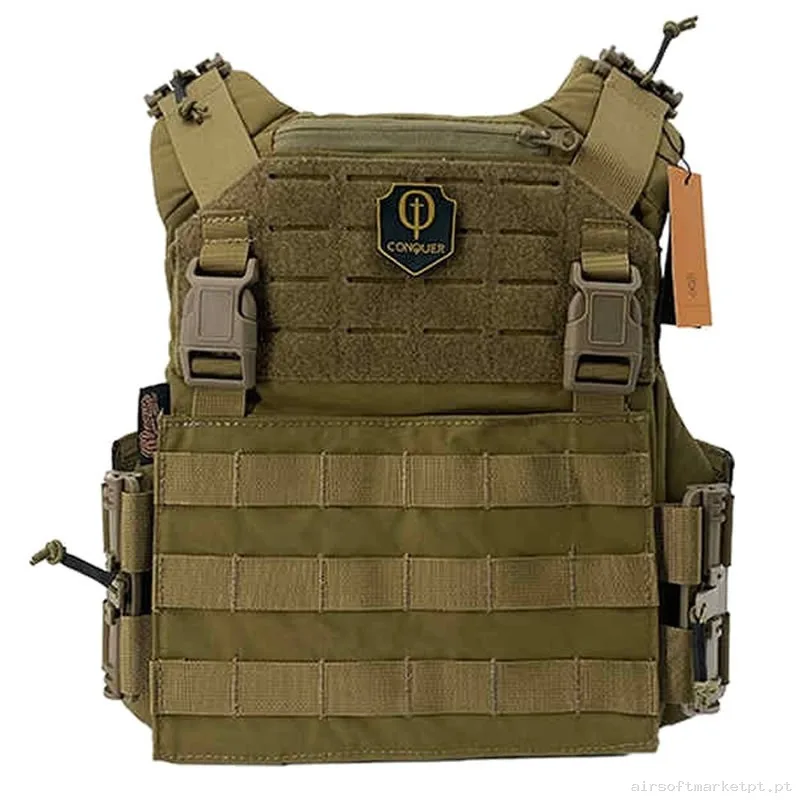 CHALECO CONQUER CQR GEN2 VEST COYOTE — Coletes & Rigs — Airsoft Market PT
