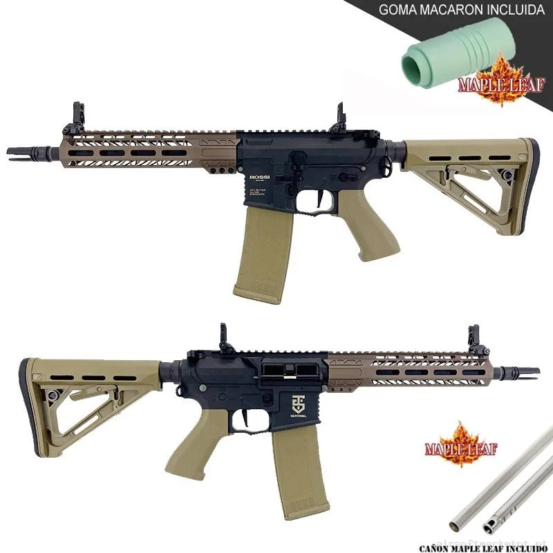 ROSSI M4 SENTINEL DELTA CON GATILLO ELECTRÓNICO TAN - MEJORADA PRECISION MAPLE LEAF — Rifles de Assalto (AR/M4/AK) — Airsoft Market PT