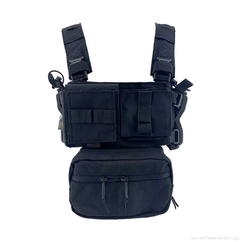 Colete Chest Rig Conquer Mini Chest Rig preto — Coletes & Rigs — Airsoft Market PT