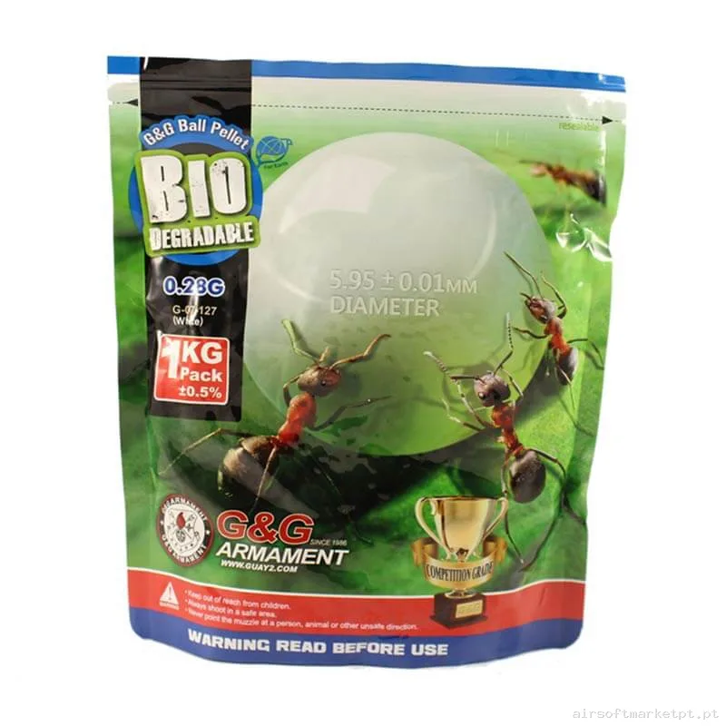 BBs Bio 0.28g G&G 1kg Brancas — Munição (BBs) — Airsoft Market PT