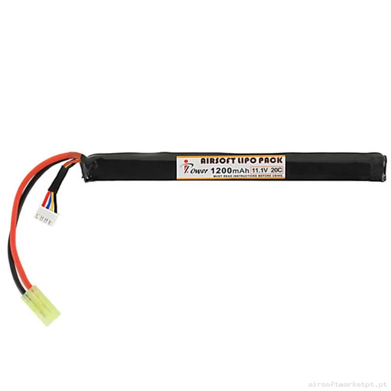 Bateria Lipo Stick Ipower 1200mah 11.1v 20c — Baterias & Carregadores — Airsoft Market PT