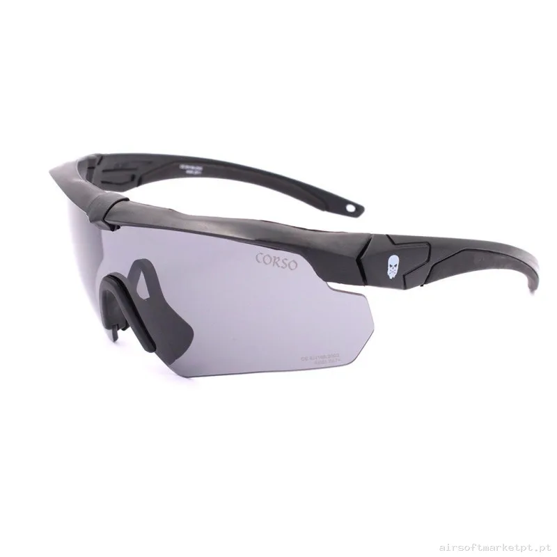 Gafa Corso Revenge Gunner con funda + 3 lentes intercambiables negro — Proteção Ocular & Facial — Airsoft Market PT (foto 4)