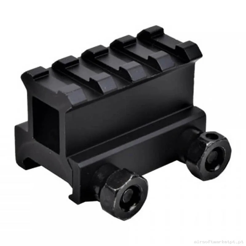 Externo Sobremontura RIS Js Tactical 1" 4 Slot preta — Acessórios & Componentes — Airsoft Market PT