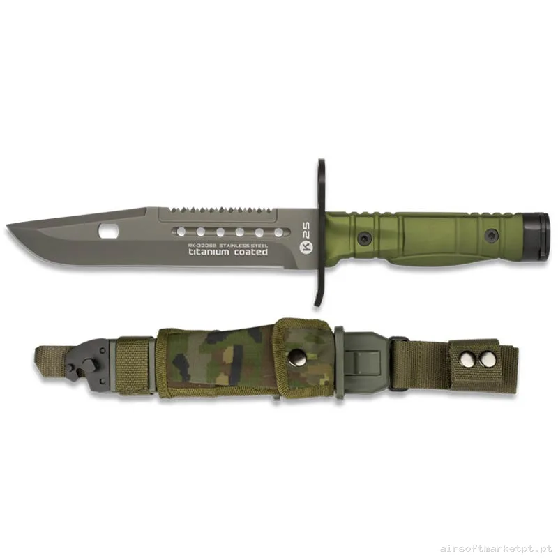 Faca Bayoneta K25 32068 17.8cm verde od com Estojo — Ferramentas — Airsoft Market PT