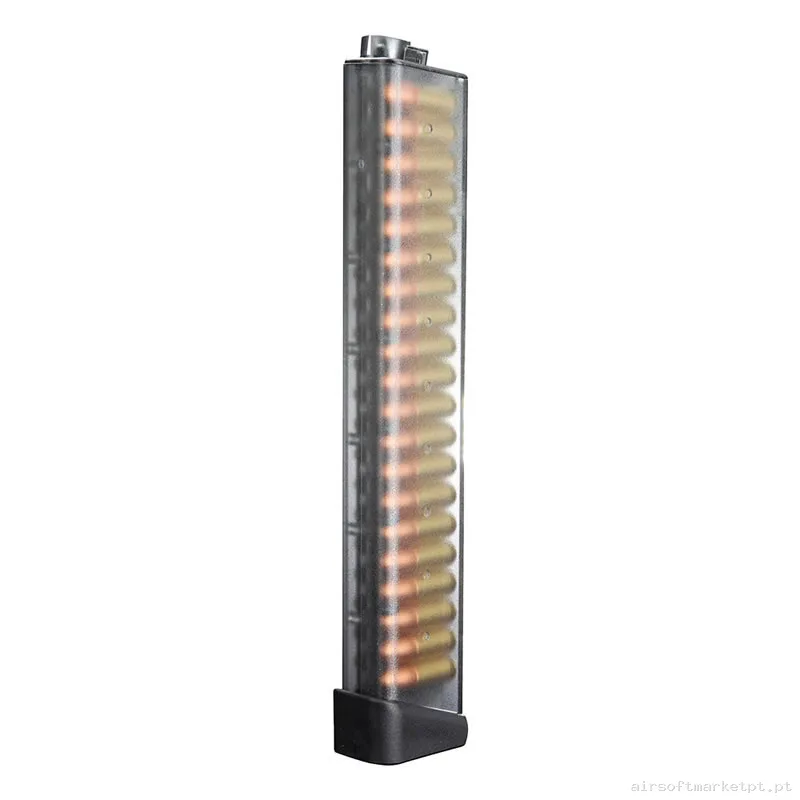 Magazine Réplica Midcap Arp 9 G&G com Munição Dummy Polímero 60 Bbs Transparente — Carregadores / Magazines — Airsoft Market PT