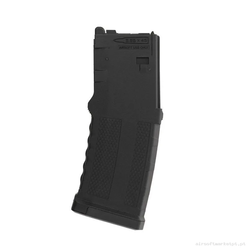 Cargador Centurion Secutor lowcap 35 bolas M4 GBB polímero y metal negro — Carregadores / Magazines — Airsoft Market PT