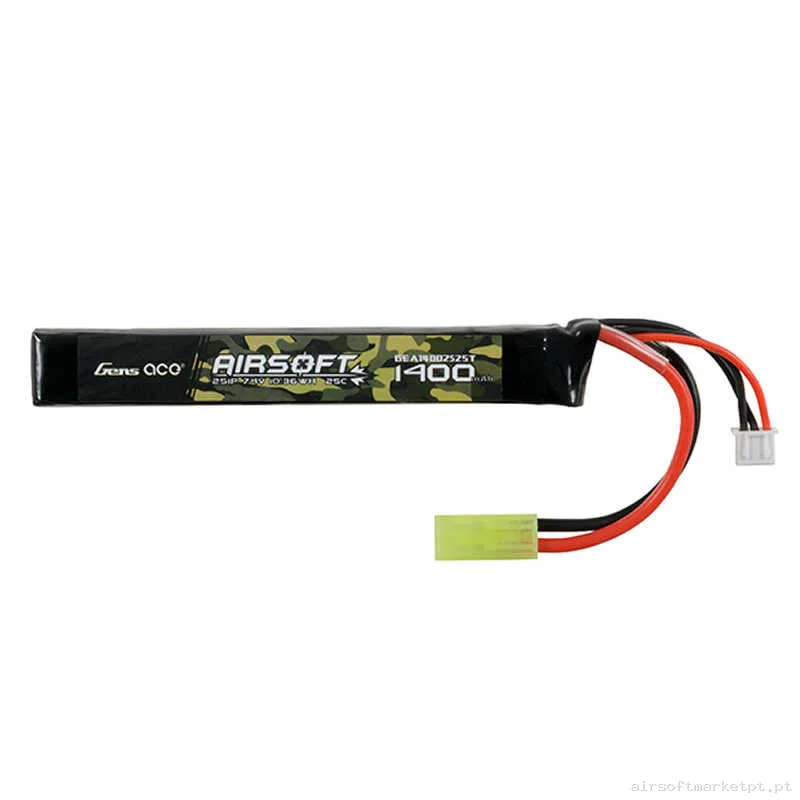 Bateria Lipo Stick Gens Ace 1400mah 7.4v 25c — Baterias & Carregadores — Airsoft Market PT