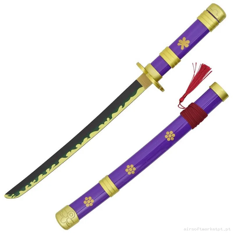 Katana Ornamental Mini Estilo One Piece Zs661vmi-Wd (Lâmina de Bambu) (Com Suporte) — Ferramentas — Airsoft Market PT