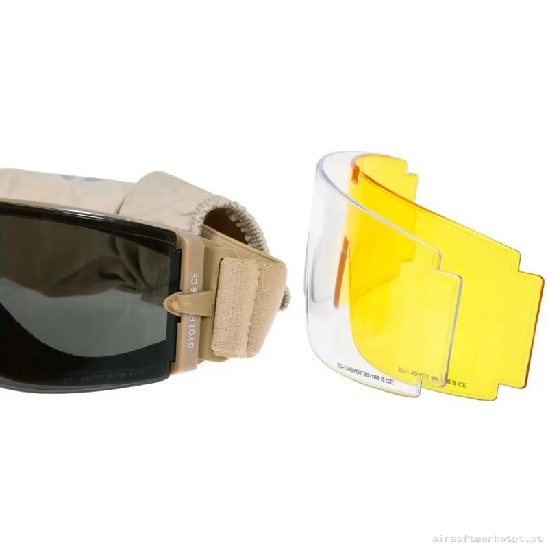 GAFAS PANTALLA TAN 3 LENTES X800 DELTA TACTICS — Proteção Ocular & Facial — Airsoft Market PT (foto 3)