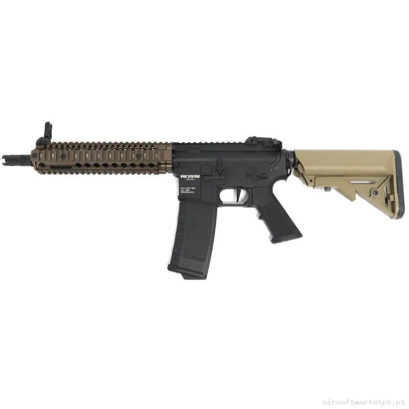 Réplica AEG M4 Rossi Neptune 9" Marsoc preta/Bege — Rifles de Assalto (AR/M4/AK) — Airsoft Market PT