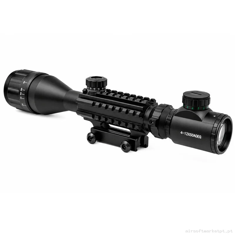Visor Arsenic Argon 4-12x50 AOEG Con Railes Negro - Ajuste Exterior — Miras & Ópticas — Airsoft Market PT (foto 2)