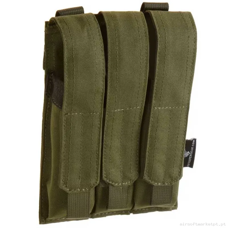 Pouch Magazine Pouch Triple Mp5/Mp7 Invader Gear Triple Mag Pouch verde od — Coletes & Rigs — Airsoft Market PT