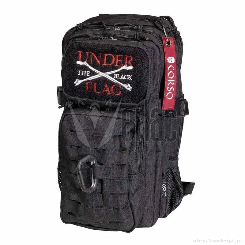 MOCHILA CORSO MOLLE CON MOSQUETÓN 14L NEGRA — Sacos & Mochilas — Airsoft Market PT