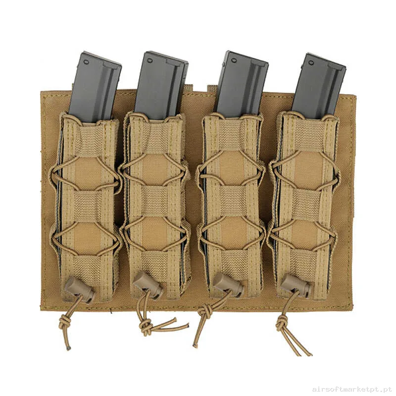 Pouch Magazine Pouch Cuádruple Mp5 Oem Panel MOLLE tan — Coletes & Rigs — Airsoft Market PT