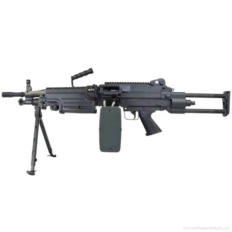 Réplica AEG LMG A&k M249-Parap Polímero preto — Support Guns (LMG) — Airsoft Market PT