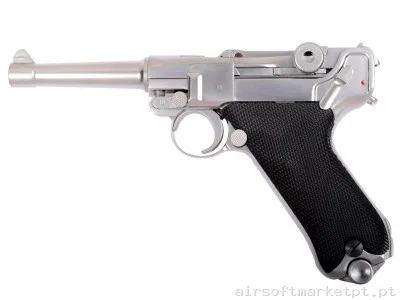 P08 Luger P001 WE Prata — Pistolas — Airsoft Market PT