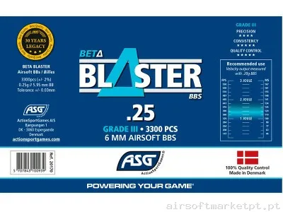 Bbs muniçao 0,25 PVC Beta Blaster ASG — Munição (BBs) — Airsoft Market PT (foto 3)