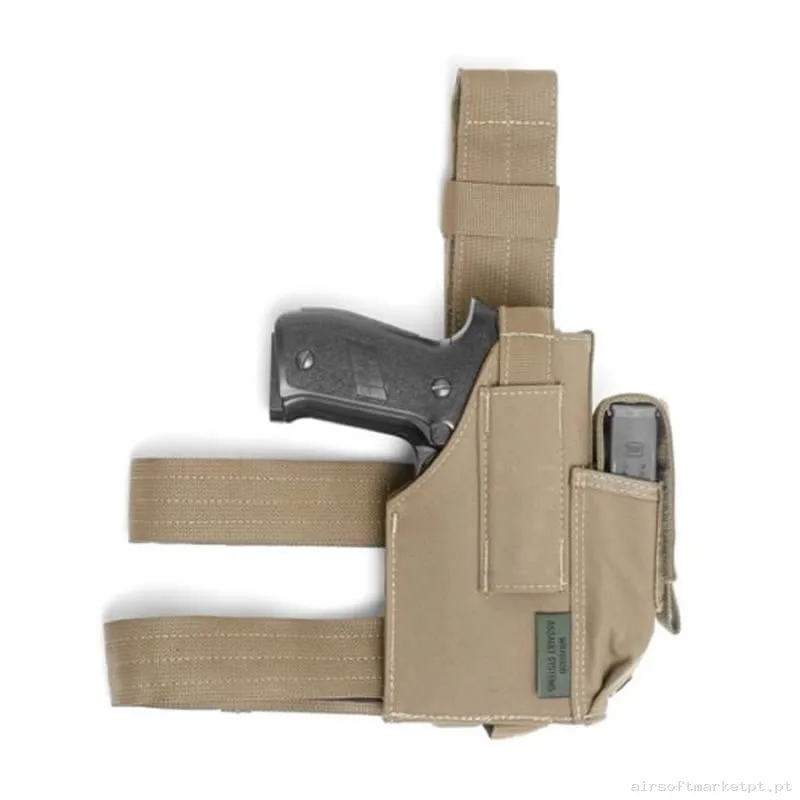 Pistolera de tecido para perna universal ajustável Warrior Assault coyote tan — Coletes & Rigs — Airsoft Market PT