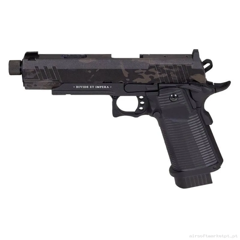 Réplica CO2 Pistola Hi-Capa Secutor Ludus III Custom preto/Estilo multicam Black — Pistolas — Airsoft Market PT