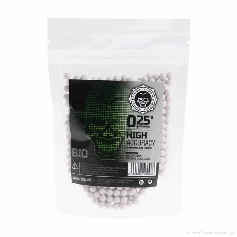 BBs Bio 0.25g Duel Code 1000 BBs Brancas — Munição (BBs) — Airsoft Market PT