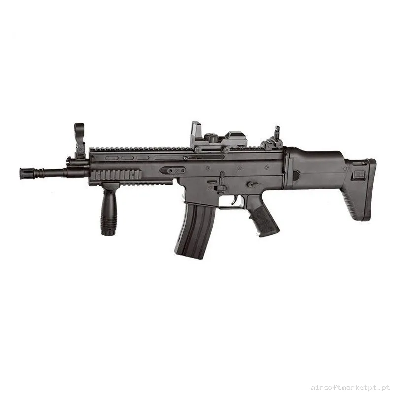 FUSIL SCAR DE MUELLE VIGOR NO.8902A NEGRO — Rifles de Assalto (AR/M4/AK) — Airsoft Market PT