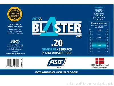 Bbs muniçao 0,20 PVC Beta Blaster ASG — Munição (BBs) — Airsoft Market PT (foto 3)