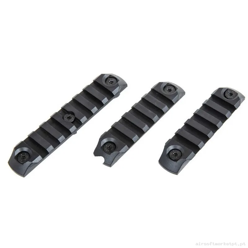 Set de 3 Railes para M-LOK Polimero Specna Arms Negro — Peças Internas (AEG) — Airsoft Market PT