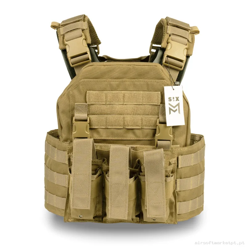 CHALECO TACTICO SIXMM 0.36M TAN — Coletes & Rigs — Airsoft Market PT