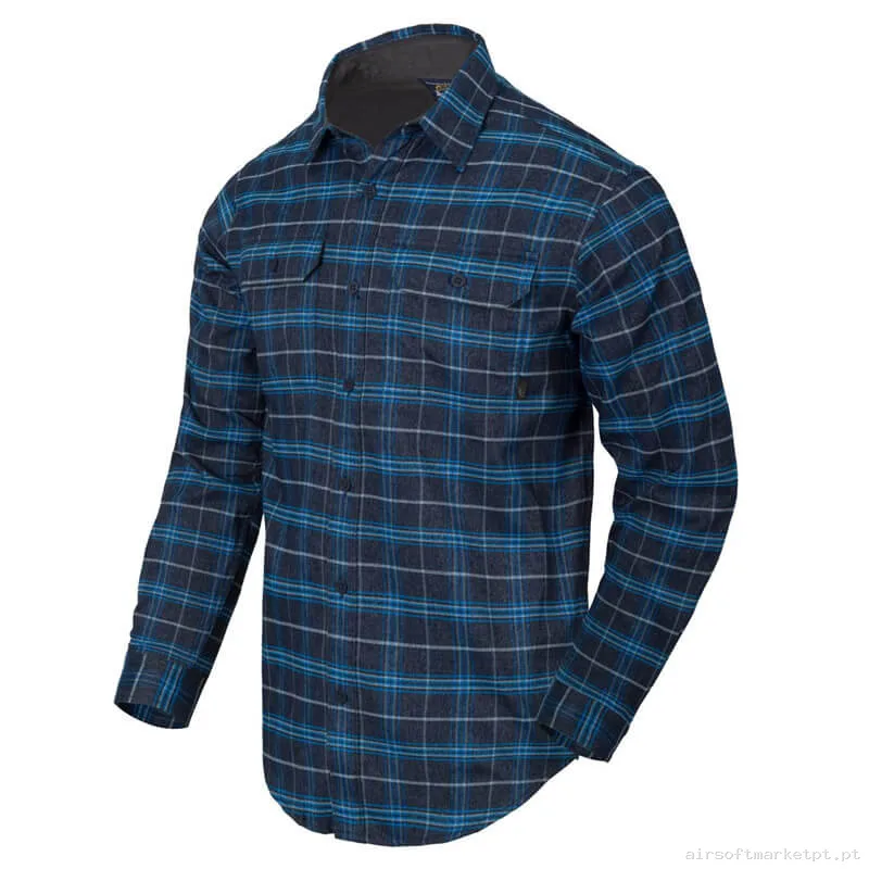 Camisa Tática Helikon Greyman Shirt Blue Stonework Plaid — Vestuário (Fardas) — Airsoft Market PT
