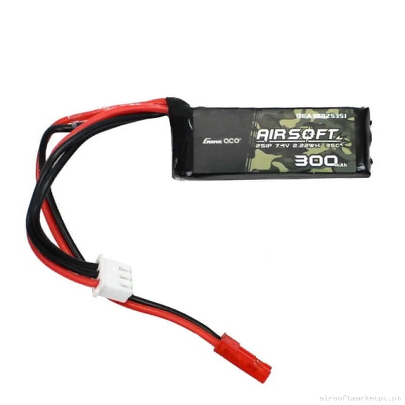 Bateria Lipo HPA Gens Ace 300mAh 7.4V 35C (Jst) — Baterias & Carregadores — Airsoft Market PT