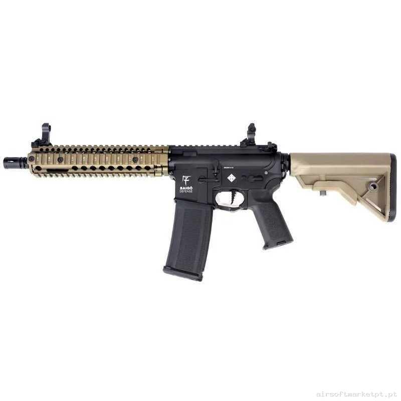 Replica Aeg Bushido Jin Negra-Bronce Mk18 Etu Full Metal- Saigo Defense — Rifles de Assalto (AR/M4/AK) — Airsoft Market PT