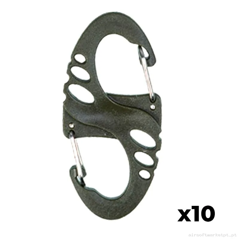 Mosqueton Mil-Tec Tactical S-Hook verde od Pack 10u — Outros — Airsoft Market PT